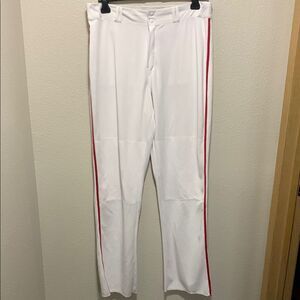 Eastbay White and Red Baseball Pants with Sporty Stripes